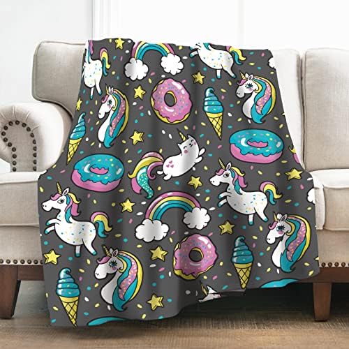  Unicorn Blanket, Cozy Lightweight Durable Bed Couch Blanket, Plush Microfiber Blanket 50"x60"