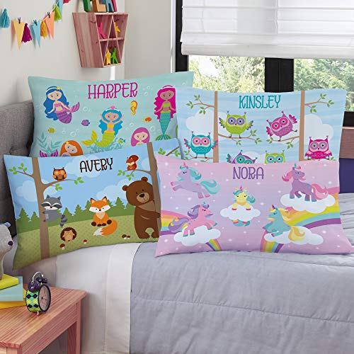  Lets Make Memories Personalized Pillowcase - Customized For Kids - Soft Fabric -Polyester - Standard Pillow Size - Unicorns Design - Personalized With Her Name - Sleep, Nap Girls Pillowcase