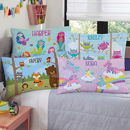  Lets Make Memories Personalized Pillowcase - Customized For Kids - Soft Fabric -Polyester - Standard Pillow Size - Unicorns Design - Personalized With Her Name - Sleep, Nap Girls Pillowcase