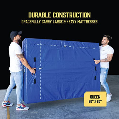  Mattress Bags For Moving With 8 Handles Queen - 2 PACK Extra-Thick Mattress Bag For Moving - Reusable Mattress Storage Bag - Zippered Mattress Cover For Moving, Moving Mattress Bag Protector