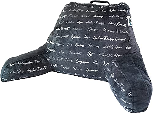  Gratitude Reading Study Husband Pillow Bed Wedge With Arms And Pockets Bolster Back Support Lumbar - Certified USA Made Memory Foam