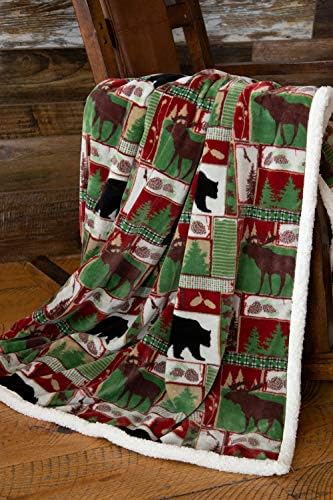  Wrangler Stars & Stripes USA American Flag Sherpa Fleece 54x68 Throw Blanket, 54" X 68", White