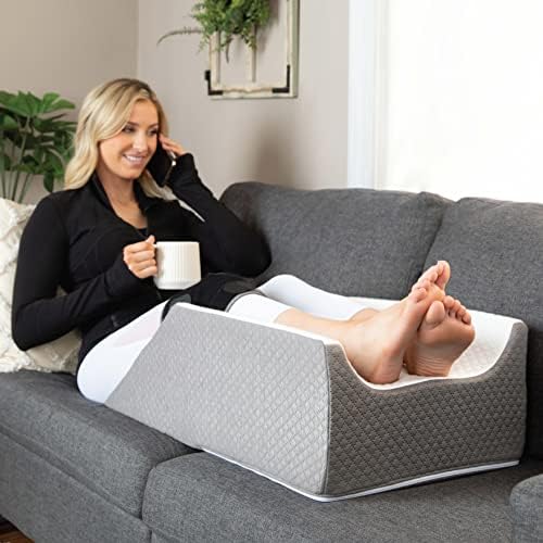  Kolbs Single Leg Elevation Pillow | Post Surgery Leg Pillow | Stylish Chic Jacquard Cover | Ankle Knee And Leg Support Pillow For Injury After Surgery (Single Leg)