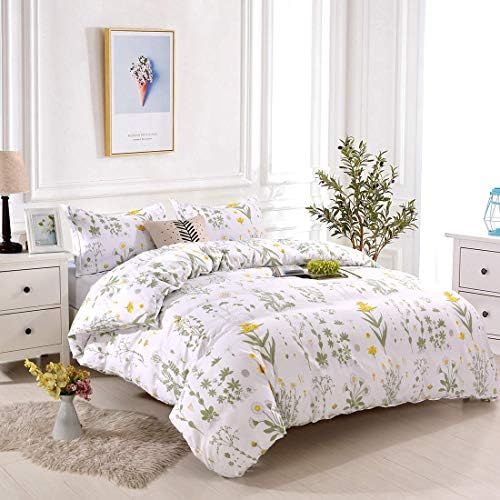  YMY Lightweight Microfiber Bedding Duvet Cover Set,Floral Printing Pattern