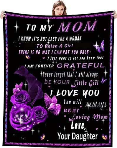  Gifts For Mom From Son, Love Letter Personalized Flannel Throw Blanket Birthday Christmas Thanksgiving Gifts Fits Couch Sofa Bedroom 50"x60"