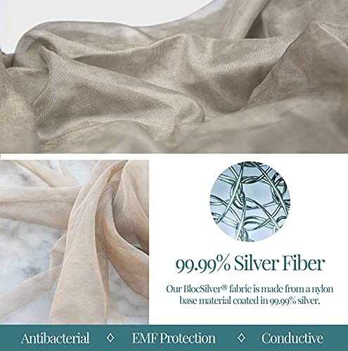  CZCZ Square EMF Shielding Canopy,Anti Radiation Bed Net Canopy Made By Silver Coated Mesh Radiation Shielding Rate 99.99% For WiFi Router Guard, 120x220x220cm