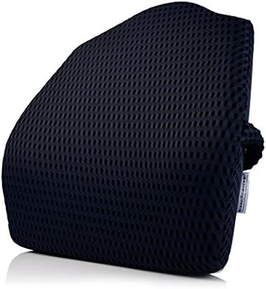  Sleep Science Patented Premium Ergonomic Back Pain Relief Memory Foam Lumbar Pillow Back Cushion For Office Chairs Recliners Sofas Extra Wide Extra Large Navy Blue 18 * 18 * 5in