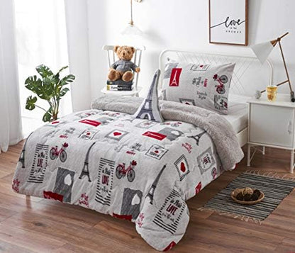  All American Collection New Super Soft And Warm 4 Piece Borrego/Sherpa Blanket With Pillow Sham And Cushion (Full, Dinosaur)