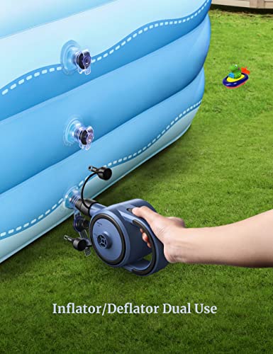GENERIC Electric Air Pump, Portable Cordless Inflator With 3 Nozzles, 2600mAh Rechargeable Battery, For Air Mattress, Inflatable Swimming Pools, Boat Floats