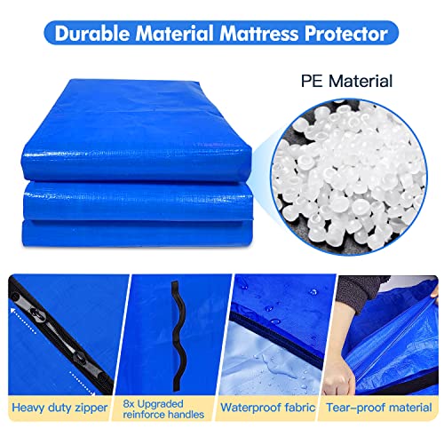 NVRGIUP Mattress Bags For Moving，Mattress Cover For Moving With Heavy Duty Tarp Mattress Bag With 8 Handles Moving Mattress Bag Protector Moving Supplies & Moving Bags Queen Size 82’’x63’’x15’’