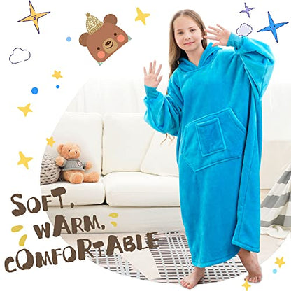  Oversized Wearable Blanket Sweatshirt For Women Men,Warm Cozy Fleece Sherpa Hooded Blanket With Deep Pockets For Adult Kids
