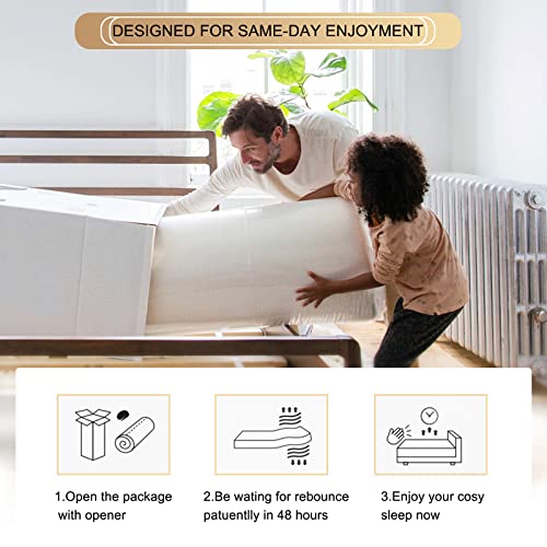  Queen Size 3 Inch Memory Foam Mattress Topper Queen Size, Gel-Infused Cooling Bed Topper With Removable & Washable Bamboo Fiber Cover, Zipper Closure