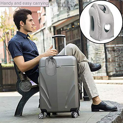  SmartDer Inflatable Travel Pillow, Airplane Pillow With Patented Valve Design, Travel Accessories With Neck And Head Support, Travel Pillows For Long Haul Flights, Cars, Buses, Trains, Office Napping