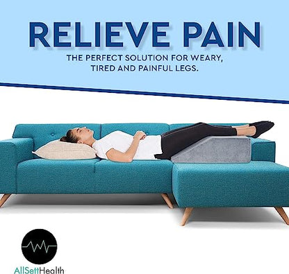  Leg Elevation Wedge Pillow - With Full Memory Foam Top, High-Density Leg Rest Elevating Foam Wedge - Relieves And Recovers Foot And Ankle Injury, Leg Pain, Hip, Knee Pain, Improves Blood Circulation