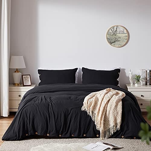  Queen Size Duvet Cover Set With Buttons Closure Olive Green, 3 Pieces Solid Color Ultra Soft Skin-Friendly Comforter Cover Set (1 Duvet Cover +2 Pillowcases)