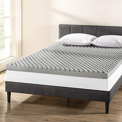  Mellow 4 Inch Egg Crate Memory Foam Mattress Topper With Infusion, Twin