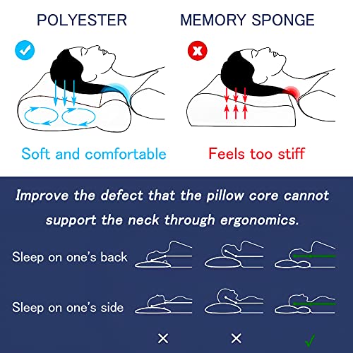  FOXSEON Camping Pillow - Travel Pillow, Pillowcase Wraps A Cylindrical Pillow And Two Square Pillows, Support Neck Pillow For Sleeping And Traveling (Gray)