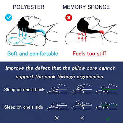  FOXSEON Camping Pillow - Travel Pillow, Pillowcase Wraps A Cylindrical Pillow And Two Square Pillows, Support Neck Pillow For Sleeping And Traveling (Gray)
