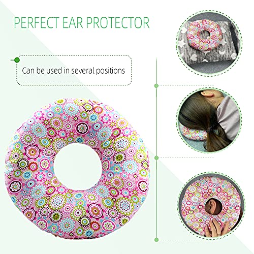  Pinklilycare Pillow With A Ear Hole For CNH And Ear Piercing Ear Pain Ear Inflammation Pressure Sores Side Sleeping Pillow Ear Guard Pillow