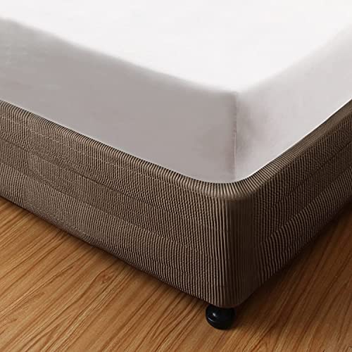  Box Spring Cover- Wrap Around Elastic, Vertical Stripe Pattern Bed Skirt Alternative,Replacing Bed Skirt For Hotel And Home- Polyester Filling,King （76＂×80＂,15’’Drop Length.