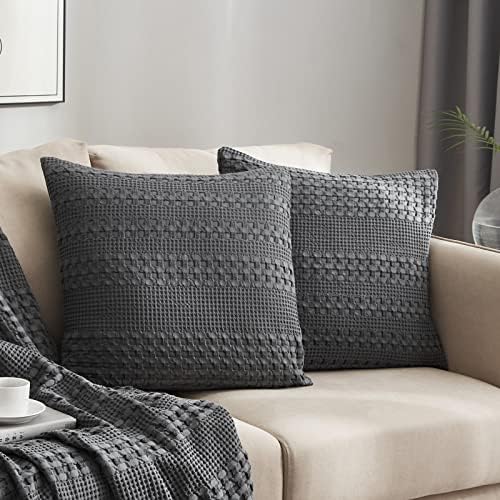  Waffle Weave Duvet Cover Set 100% Cotton Duvet Cover Queen Textured Khaki Duvet Cover Cozy Soft Breathable Queen Duvet Cover Skin-Friendly Luxury Comforter Cover Bedding Set All Season 90"x90"