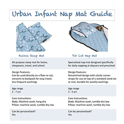  Tot Cot Kids Nap Mat - Toddler Preschool Daycare Bedding Cover With Blanket And Pillow - Poppies