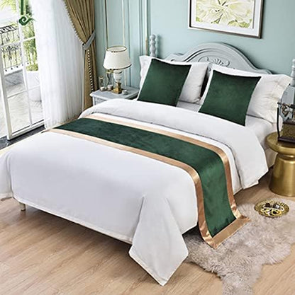  QFWMCW Hotel Bedding Bed Scarf Velvet Bed Runners & Scarves Bed Decorations Solid Purple Full 19inchX82inch