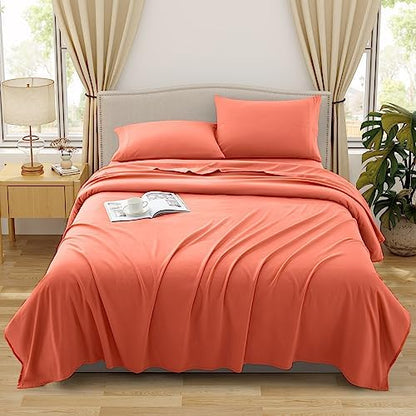  Vonty 4 Piece Queen Sheet Set - Luxury Brushed Microfiber Sheets, Sage Green Bed Sheets Set - 1200 Thread Count Sheets - Cooling And Wrinkle Resistant Bedding Sheets & Pillowcases With Deep Pocket