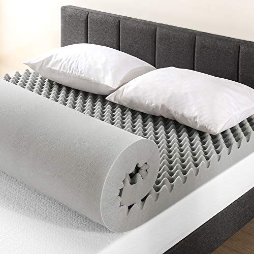  Mellow 4 Inch Egg Crate Memory Foam Mattress Topper With Infusion, Twin