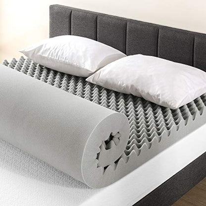  Mellow 4 Inch Egg Crate Memory Foam Mattress Topper With Infusion, Twin