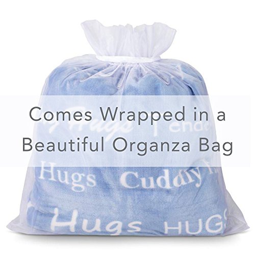 “Hugs” Plush Throw Blanket- Inspired Gift Ideas For The Entire Family, Comfort Gifts, Blue