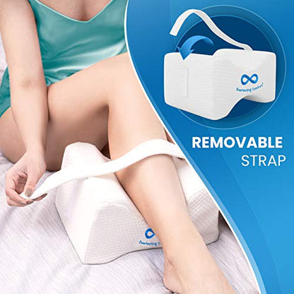  Everlasting Comfort ® Knee Pillow For Side Sleepers - Contour Knee Wedge Pillow For Between Legs Aligns Spine & Relieves Pressure - Leg Pillow For Back Pain, Hip Pain, Knee Pain