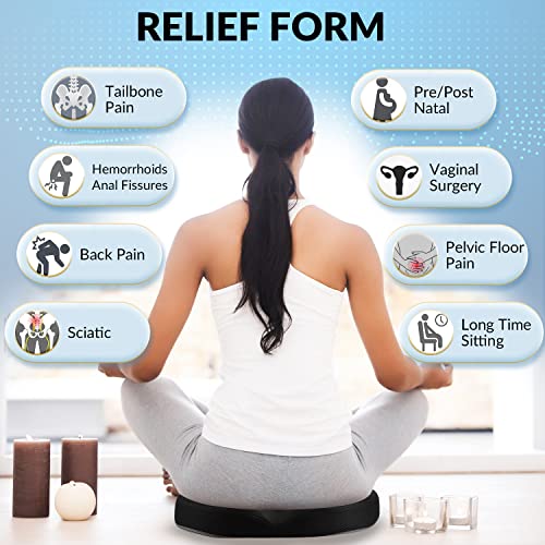  Donut Pillow For Tailbone Pain XL Cool Gel Hemorrhoid Pillow Donut Cushion Doughnut Pillow For Tailbone Hemorrhoids Postpartum Pregnancy Donut Seat Cushion For Women Men Hemmoroid Cushion Memory Foam