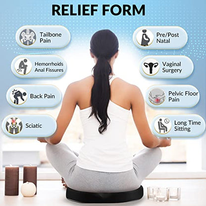  Donut Pillow For Tailbone Pain XL Cool Gel Hemorrhoid Pillow Donut Cushion Doughnut Pillow For Tailbone Hemorrhoids Postpartum Pregnancy Donut Seat Cushion For Women Men Hemmoroid Cushion Memory Foam