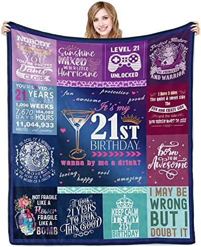  70th Birthday Gifts For Women Blanket 60x50in, 70th Birthday Gifts For Her, 70th Birthday Decorations For Women, 70 Year Old Birthday Gifts For Women Sister Wife Mom Grandma Soft Warm Throw Blanket