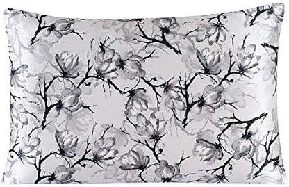  100% Pure Mulberry Silk Pillowcase With Zipper For Skin&Hair Care Both Sides Soft Breathable (Pattern02, Standard)