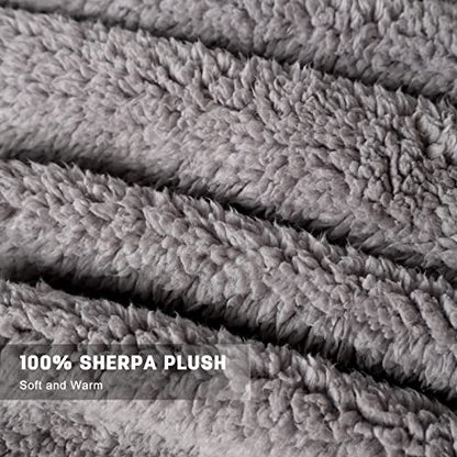  Sherpa Thick Blanket, Double Side Sherpa Fleece Blanket, Cozy Warm Sherpa Throw Blanket In The Whole Winter. Fuzzy Fluffy Soft Twin Size Grey Blanket Suitable For Couch Bed(60"x80")