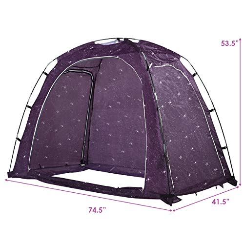  Goplus Bed Tent, Indoor Privacy Play Tent For Warm And Cozy Sleep In Drafty Rooms, Portable Bed Canopy With Carry Bag For Kids And Adult (Twin)