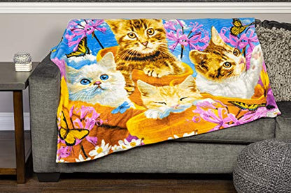  Wonder Kitten Fleece Blanket For Bed, 50" X 60" Cat Fleece Throw Blanket For Women, Men And Kids - Super Soft Plush Kitten Blanket Throw Plush Blanket For Cat Lovers