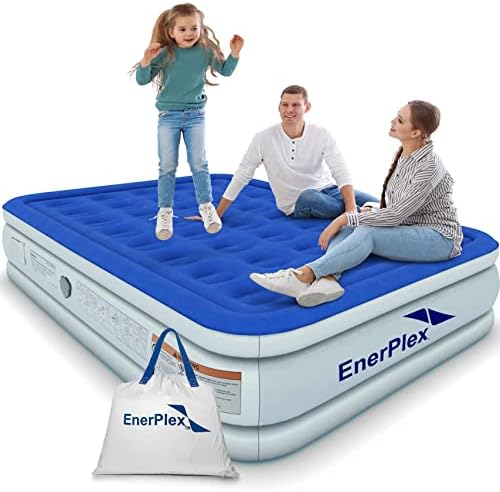  Air Mattress With Built-in Pump - Double Height Inflatable Mattress For Camping, Home & Portable Travel - Durable Blow Up Bed With Dual Pump - Easy To Inflate/Quick Set UP