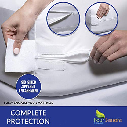  Sleeper Sofa Queen Mattress Protector 60" Wx72 Lx5 D - Waterproof Zippered Encasement Premium Quality Bed Cover Protects Against Dust, Allergens