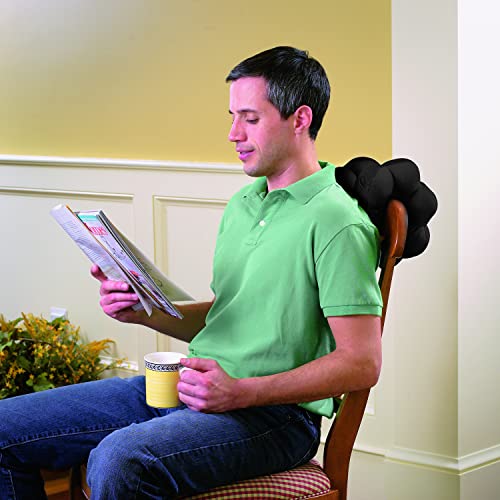  Total Pillow Airplane Travel Pillow, Brushed Microfiber Neck-, Head-, And Lumbar-Support Pillow, Microbead Twistable/Contours Any-Position Travel Pillow, Black