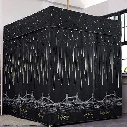  JOYLIFE Princess Four Corner Post Bed Curtain Canopy Mosquito Net For Girls Adults Kids (Black, King)