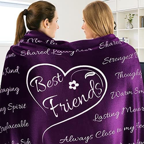  St Friend Blanket, Best Friend Birthday Gifts For Women, Gift For Best Friend, Bestie Gifts For Women Unique, BFF Gifts For Women, 65” X 50” (Sassy - Purple)