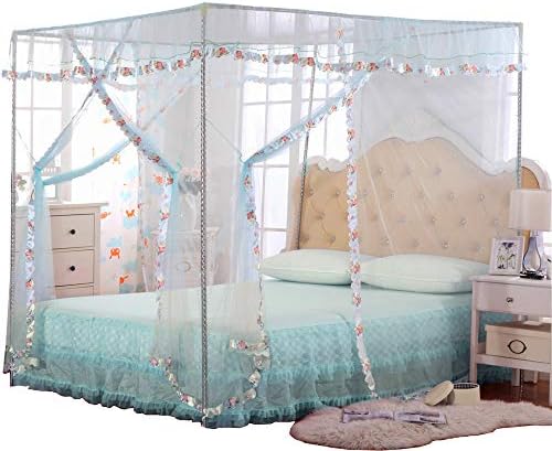  JQWUPUP Twin Canopy Bed Curtains - 4 Corner Canopy For Beds, Bed Canopy For Girls Adults, Bedroom Home Decor (Twin Size, Purple)
