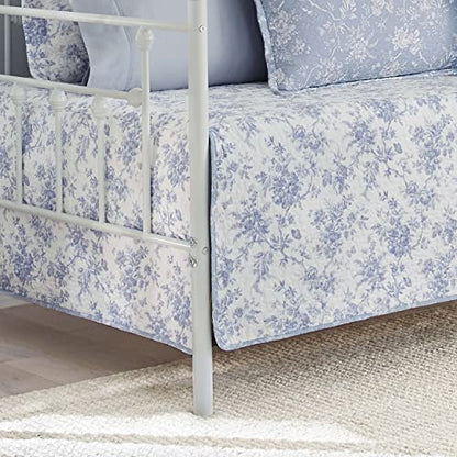 Laura Ashley Home - Daybed Set, Lightweight Bedding With Matching Shams & Pillow Cover, Home Decor For All Seasons (Walled Garden Blue, Daybed)