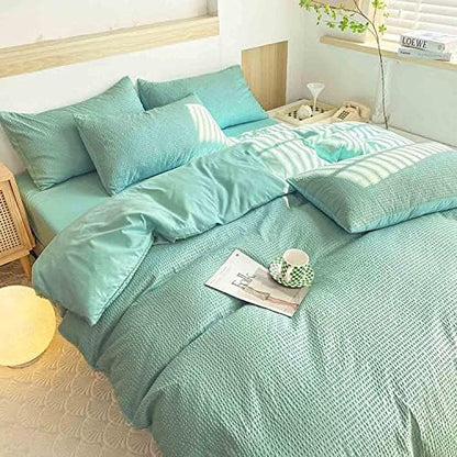 Nanko Seersucker King Comforter Set Black 3 PC All Season Reversible Down Alternative Quilted Duvet Insert, Microfiber Filling, Luxury Hotel Quality Bedding Sets In A Bag, Size 90 X 104 Inch