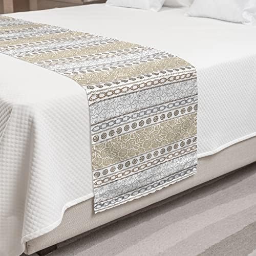  Ambesonne Nautical Bed Runner, Pastel Toned Sea Shell Starfish Mollusk Seahorse Coral Reef Motif Design, Decorative Accent Bedding Scarf For Hotels Homes And Guestrooms, Tan Turquoise White