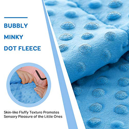  Sivio Weighted Blanket Kids, 5 Pounds, Minky Fleece And Cotton Throw Blanket With Beads, Reversible Heavy Blanket For Children 30-50 Lbs, 36x48 Inch, Blue Airplane
