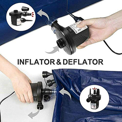  Electric Air Pump For Inflatables - Air Mattress Pump For Bed - Portable Quick Fill Inflator Deflator For Inflatable Airbed,Blow Up Pool, Raft, Boat, Floats, Toy, Swimming Rings (AC 110 Volt 130W )